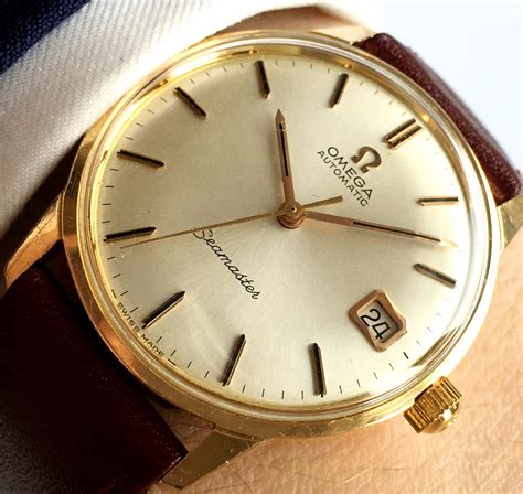 gold omega watches for men|omega 18k solid gold watches.